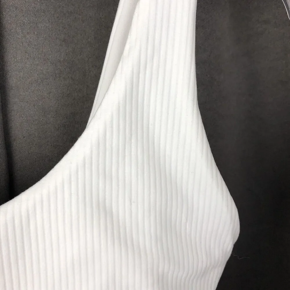 Lululemon Align Nula Reversible Ribbed Sports Bra Size 6 Yoga White